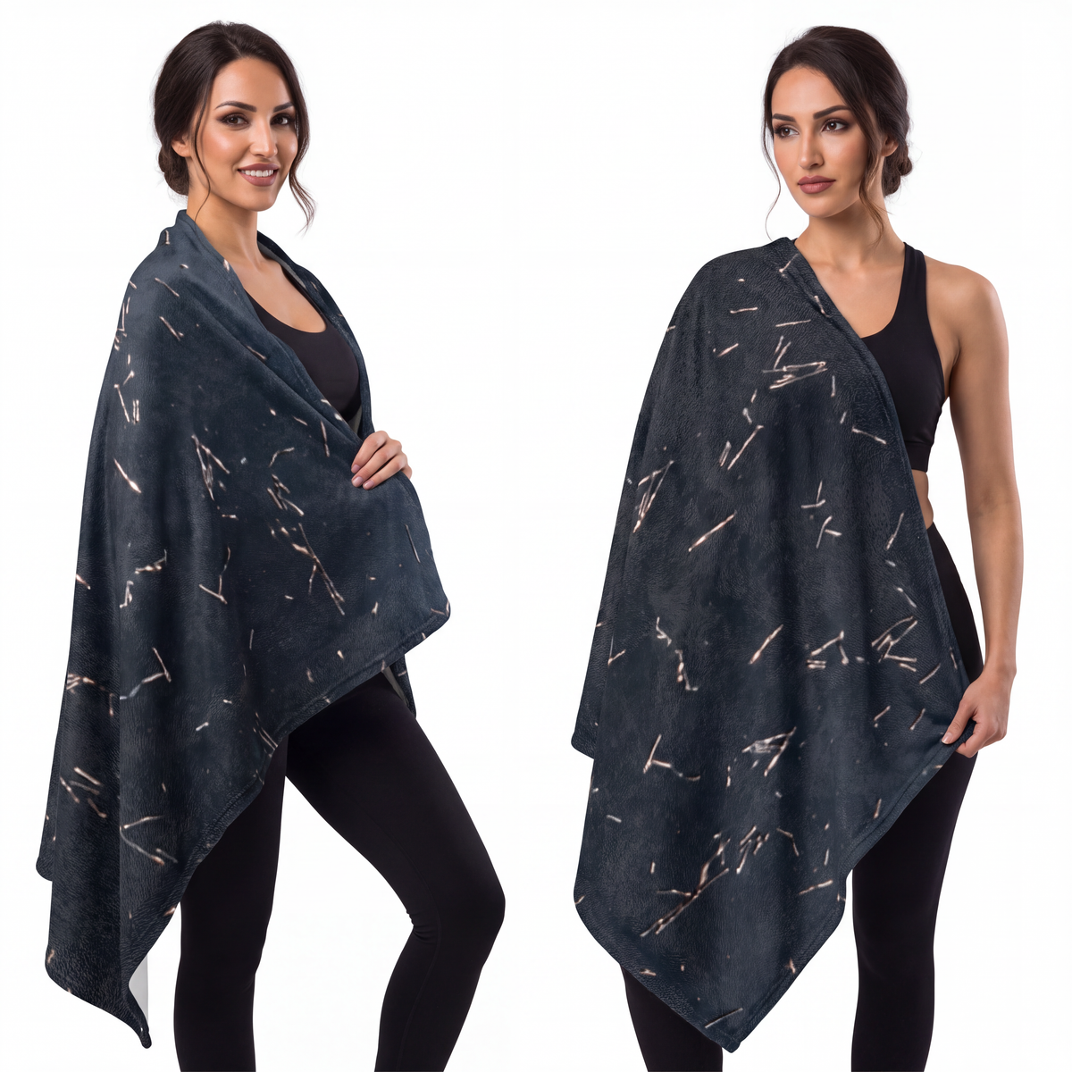 Velveteen Blanket - Midnight Ripple | Echovira Gallery