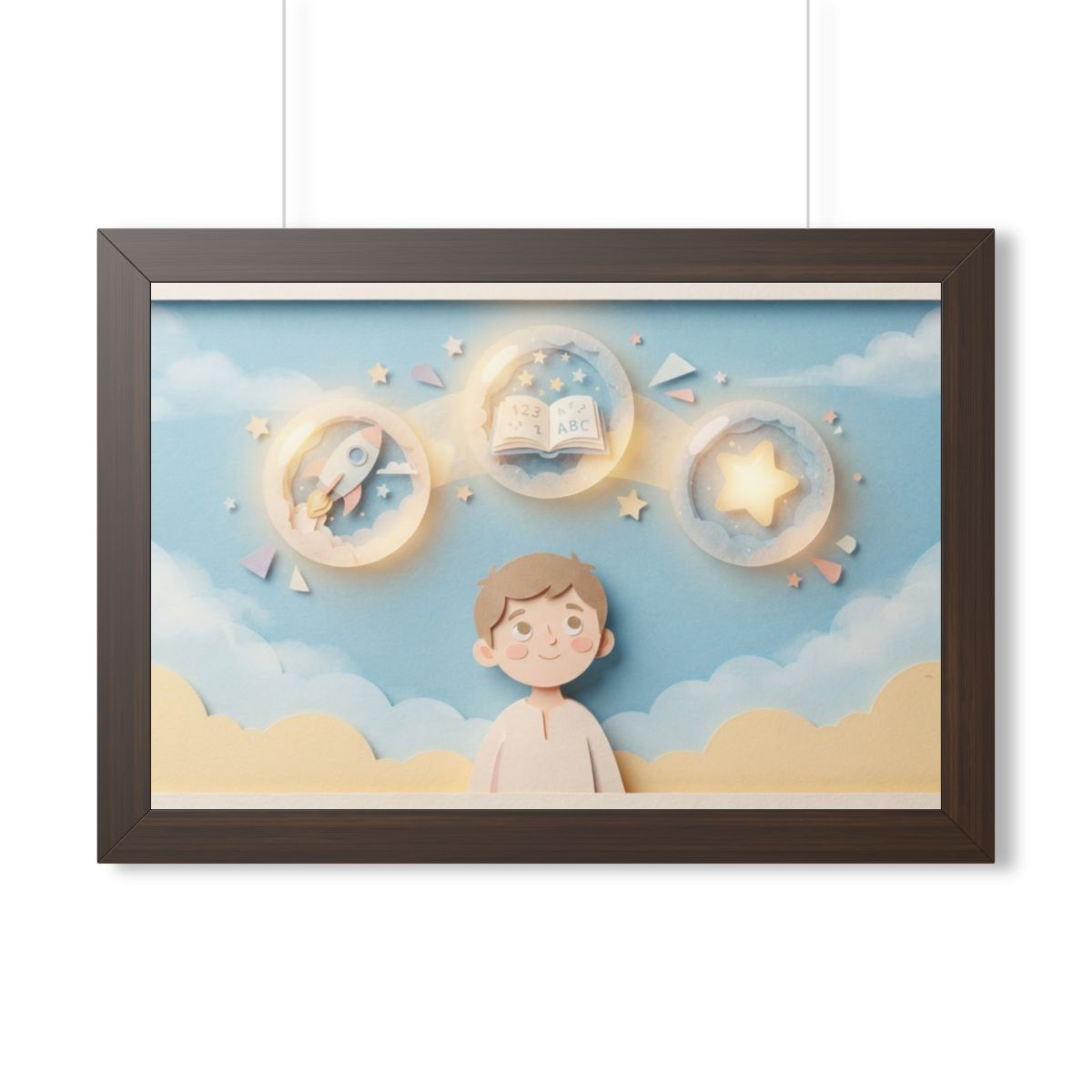 Framed Horizontal Poster - Sky Wonder — Walnut (14×11... |...