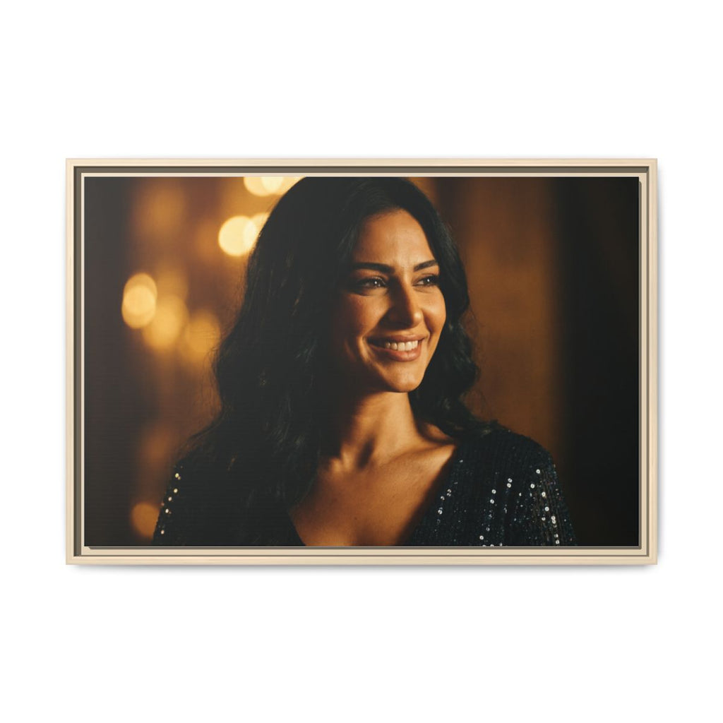 Framed Canvas Art - Golden Glamour — Natural / 1.25"