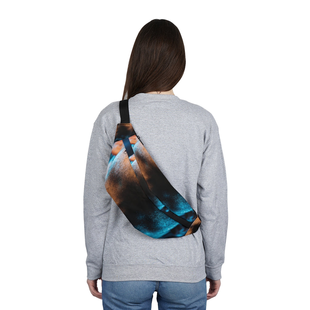 Large Fanny Pack - Neon Horizon Portrait | Echovira Gallery