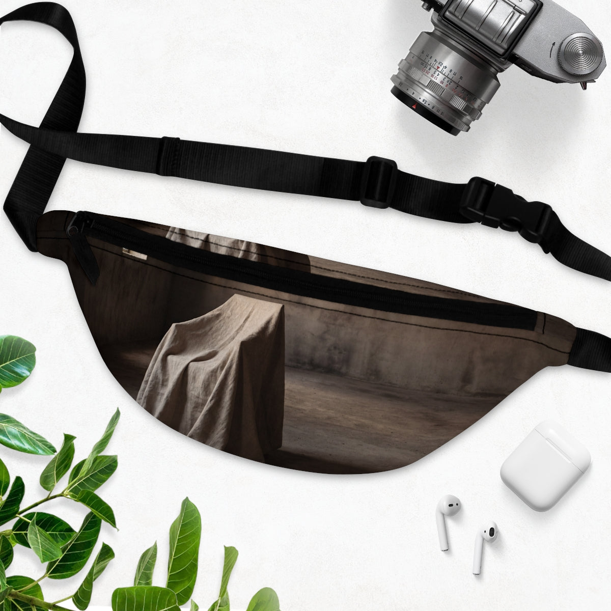 Fanny Pack - Silent Echoes Moody Minimalist Linen Chair Art...