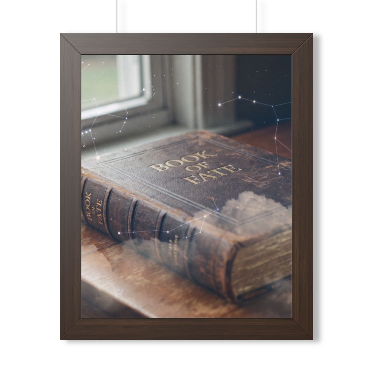 Framed Vertical Poster - Celestial Book of Fate Mystical Art...