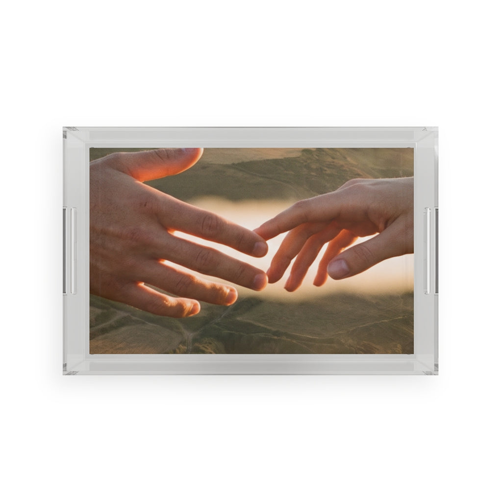 Acrylic Serving Tray - The Infinite Touch | Ethereal Coastal...