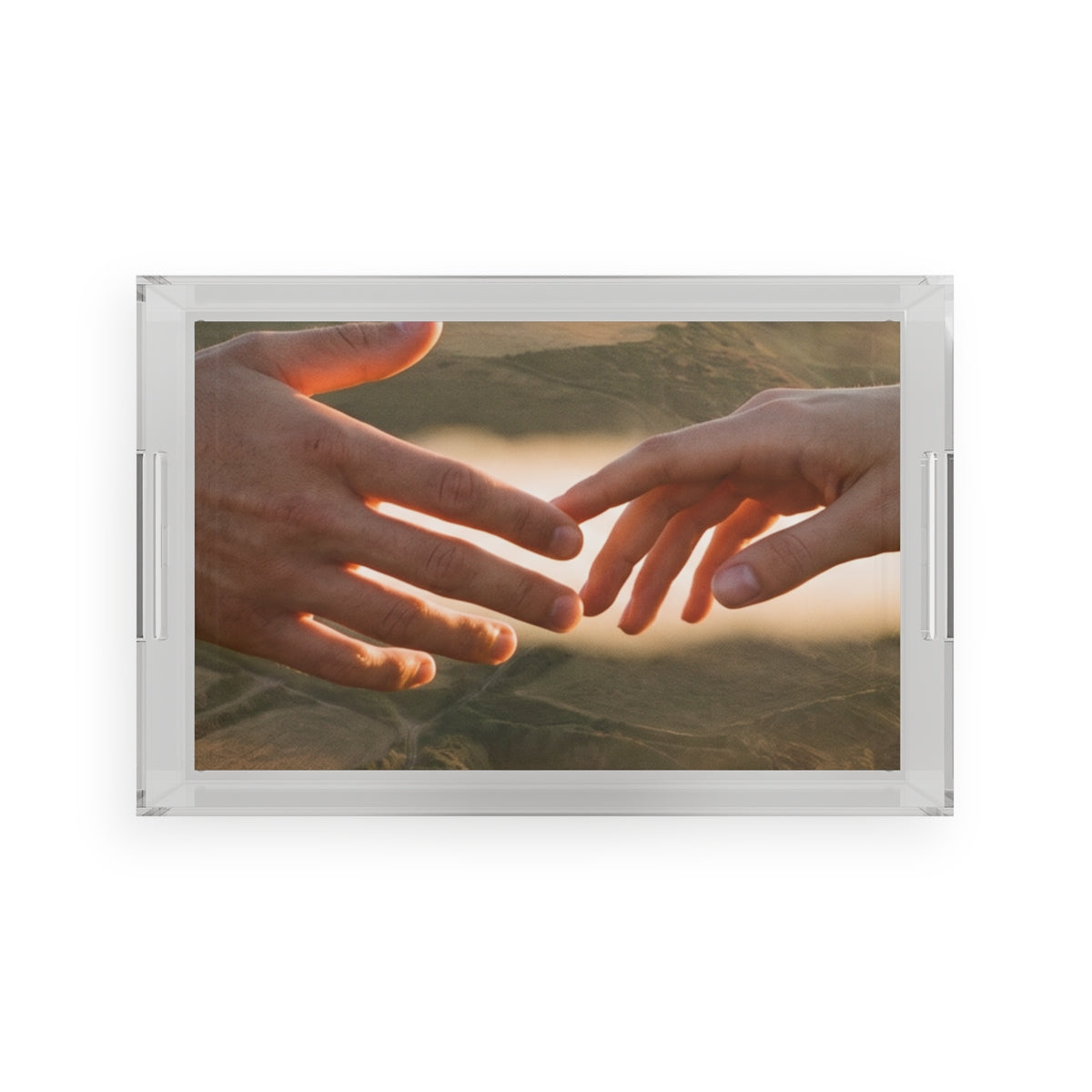 Acrylic Serving Tray - The Infinite Touch | Ethereal Coastal...