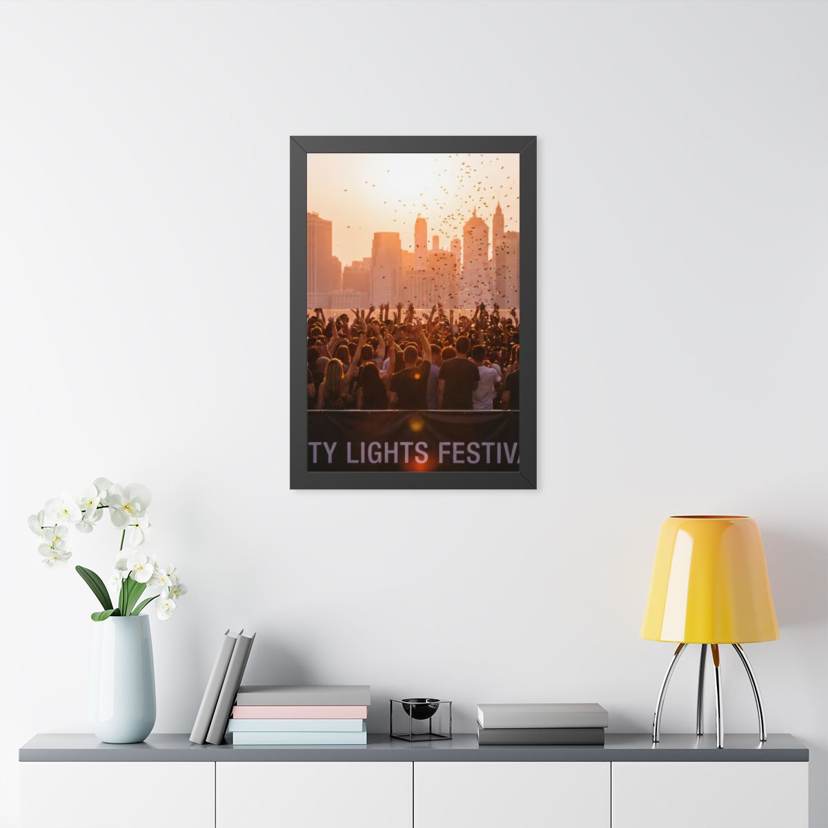 Framed Vertical Poster - City Lights (11×14, 12×16, 16×16......