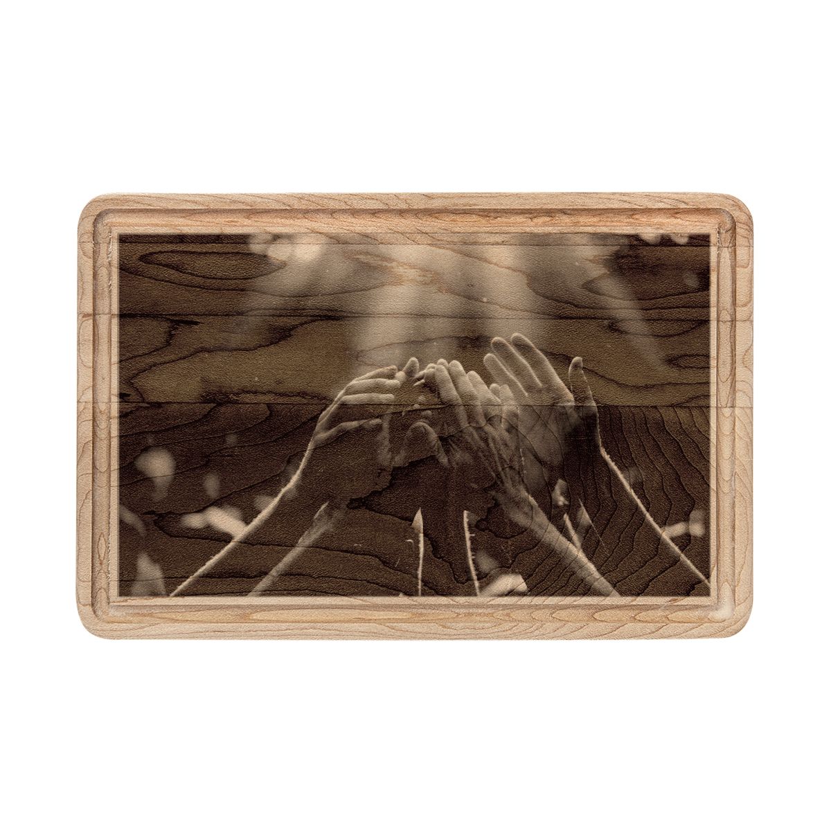 Wooden Cutting Board - Golden Rays of Unity Wall Art |...