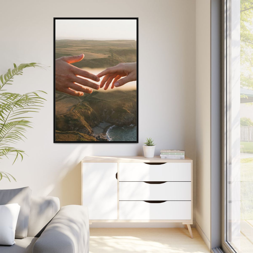 Matte Canvas, Framed - The Infinite Touch | Ethereal Coastal...