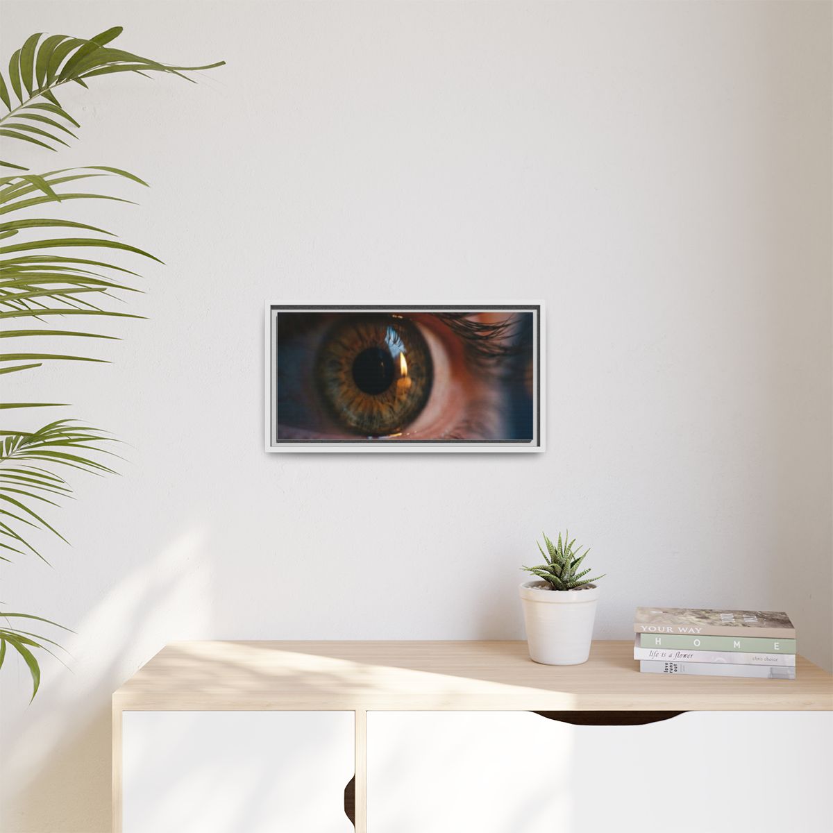Matte Canvas, Framed - Amber Iris Reflection Fine Art Print...