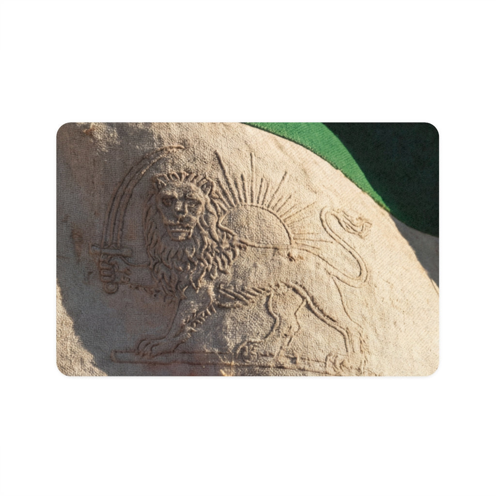 Pet Food Mat - Vintage Persian Lion and Sun Heritage Flag |...