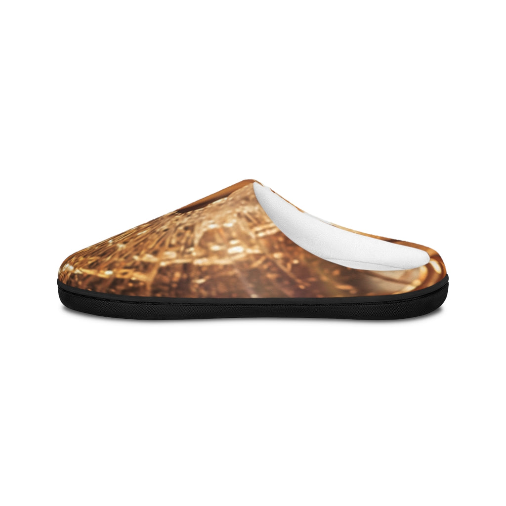 Men's Indoor Slippers - Shattered Glass Golden Hour Art |...