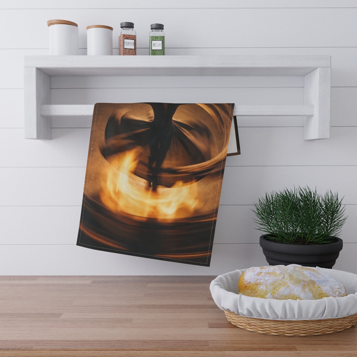 Tea Towel - Fire Dance Kitchen Cloth | Echovira Gallery