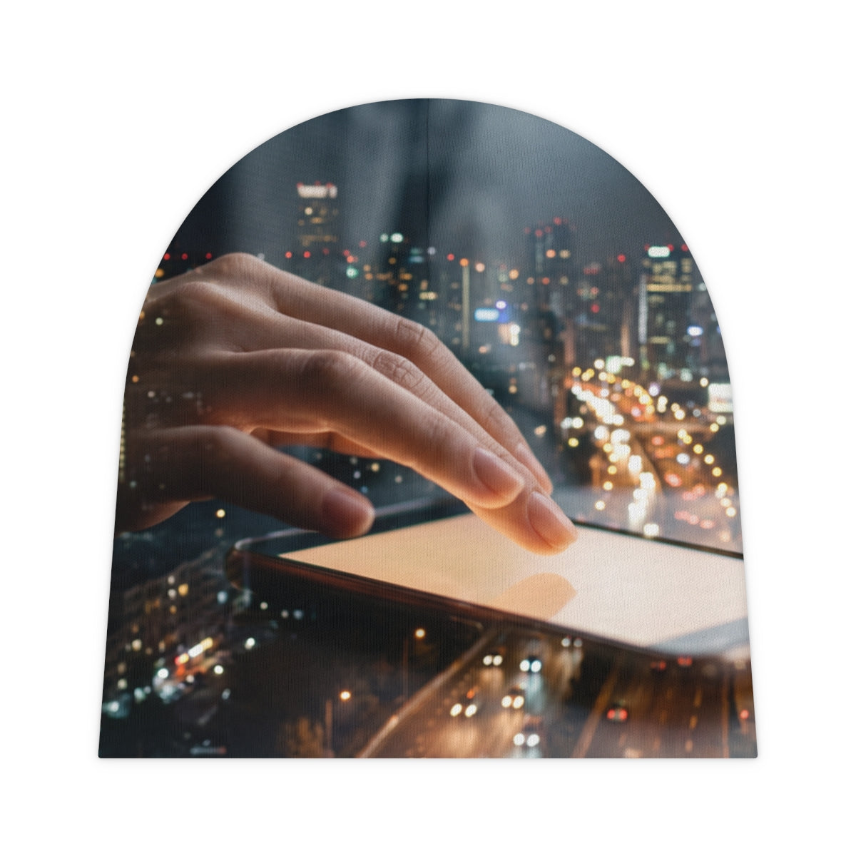 Futuristic City Light Baby Beanie