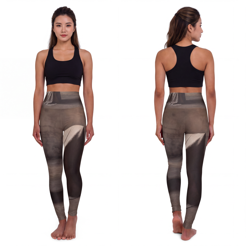 High Waisted Yoga Leggings - Draped Silence Still Life Art...