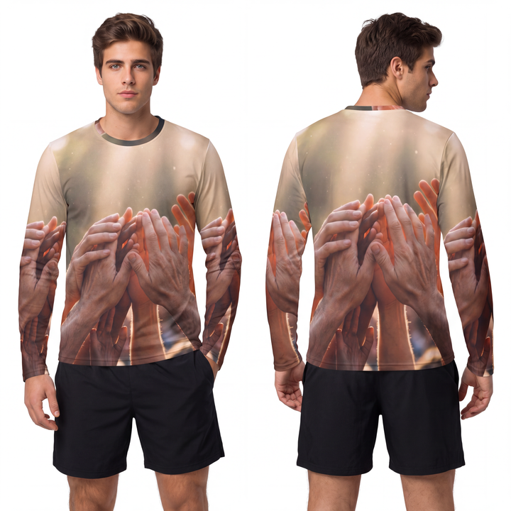 Herren-Langarmshirt - Warme Morgendämmerung
