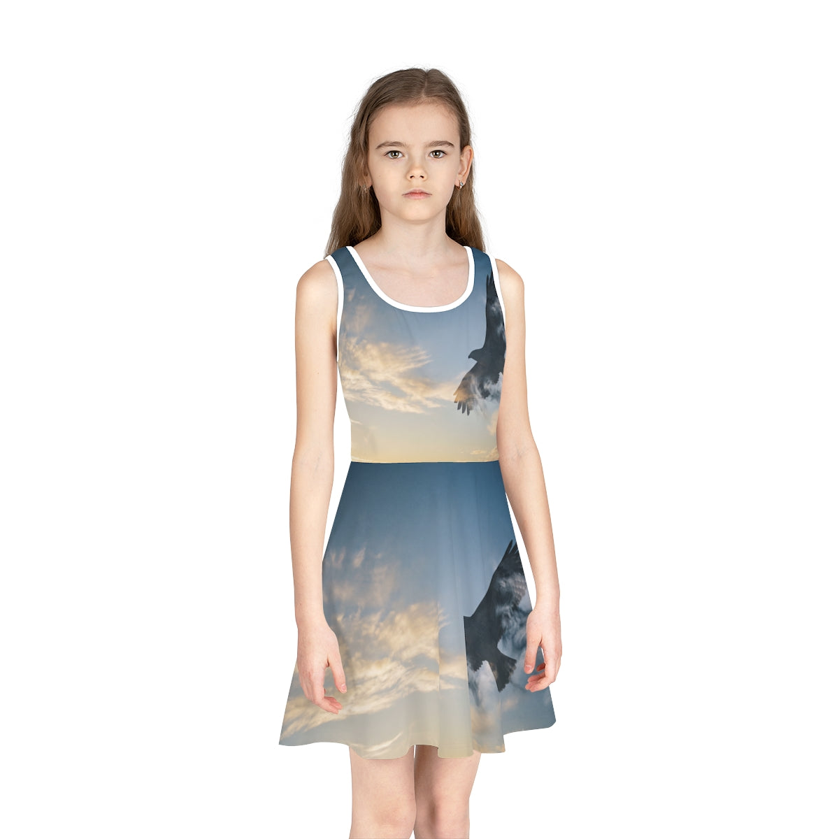 Girls' Sleeveless Sundress with Soaring Eagle