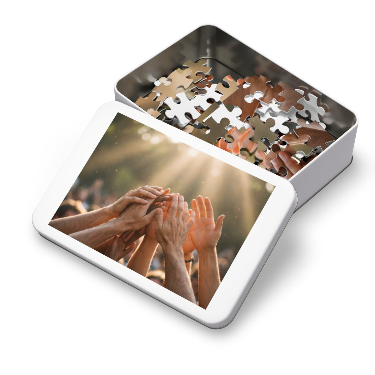 Jigsaw Puzzle with Tin - Golden Rays of Unity Wall Art (30...