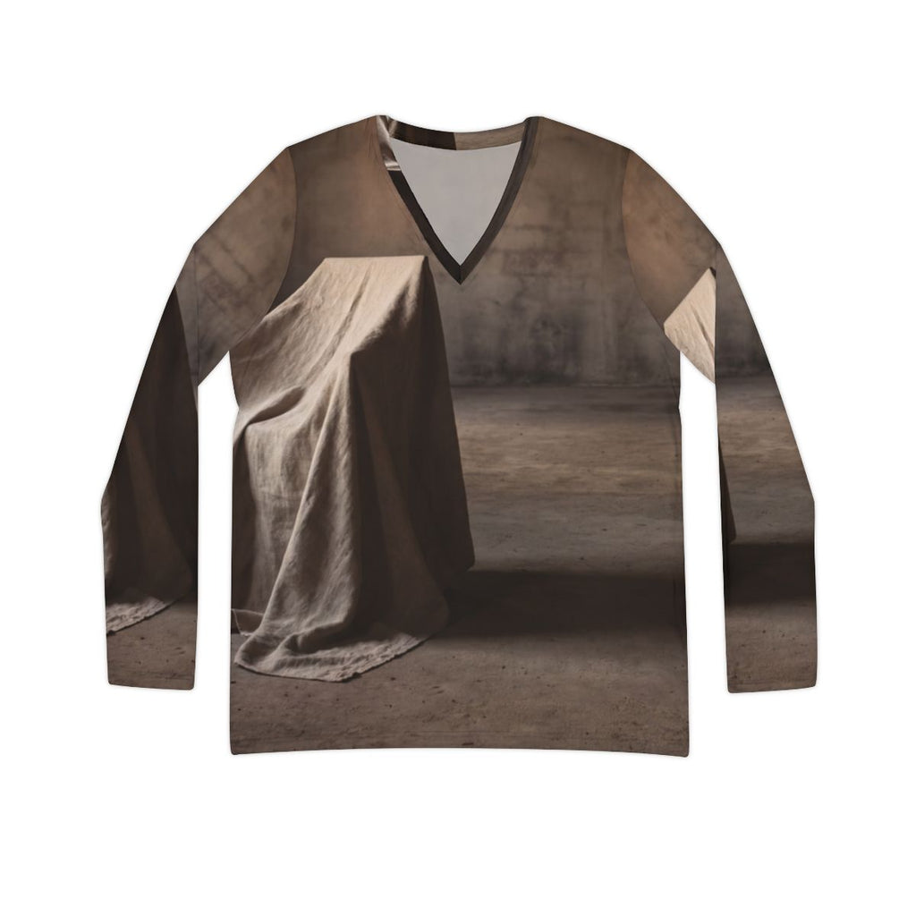 Women's Long Sleeve V-neck - Minimalist