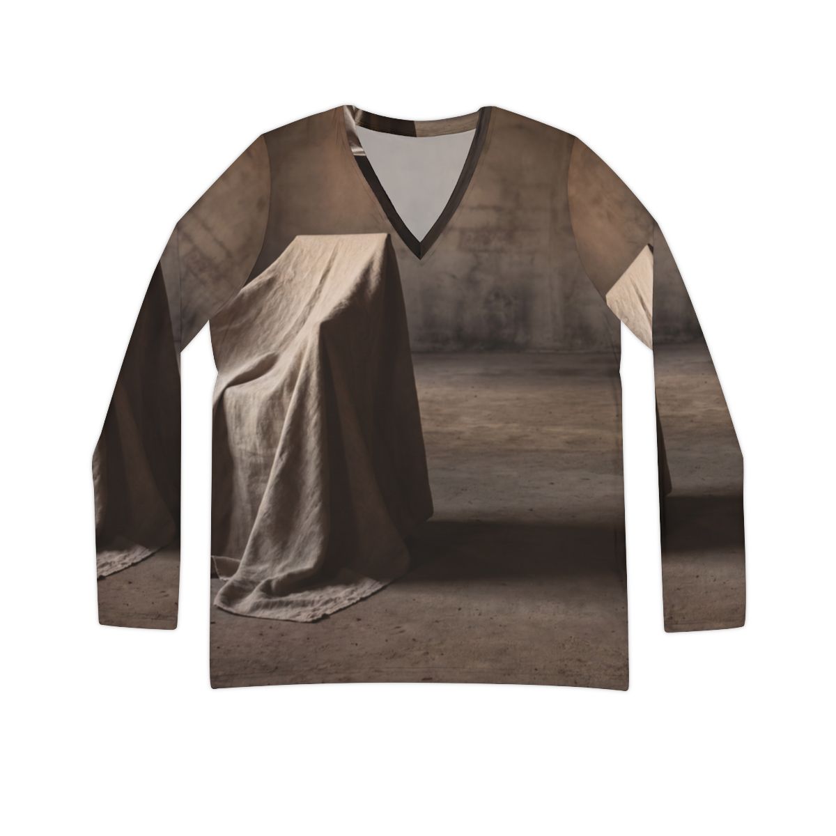 Women's Long Sleeve V-neck - Minimalist