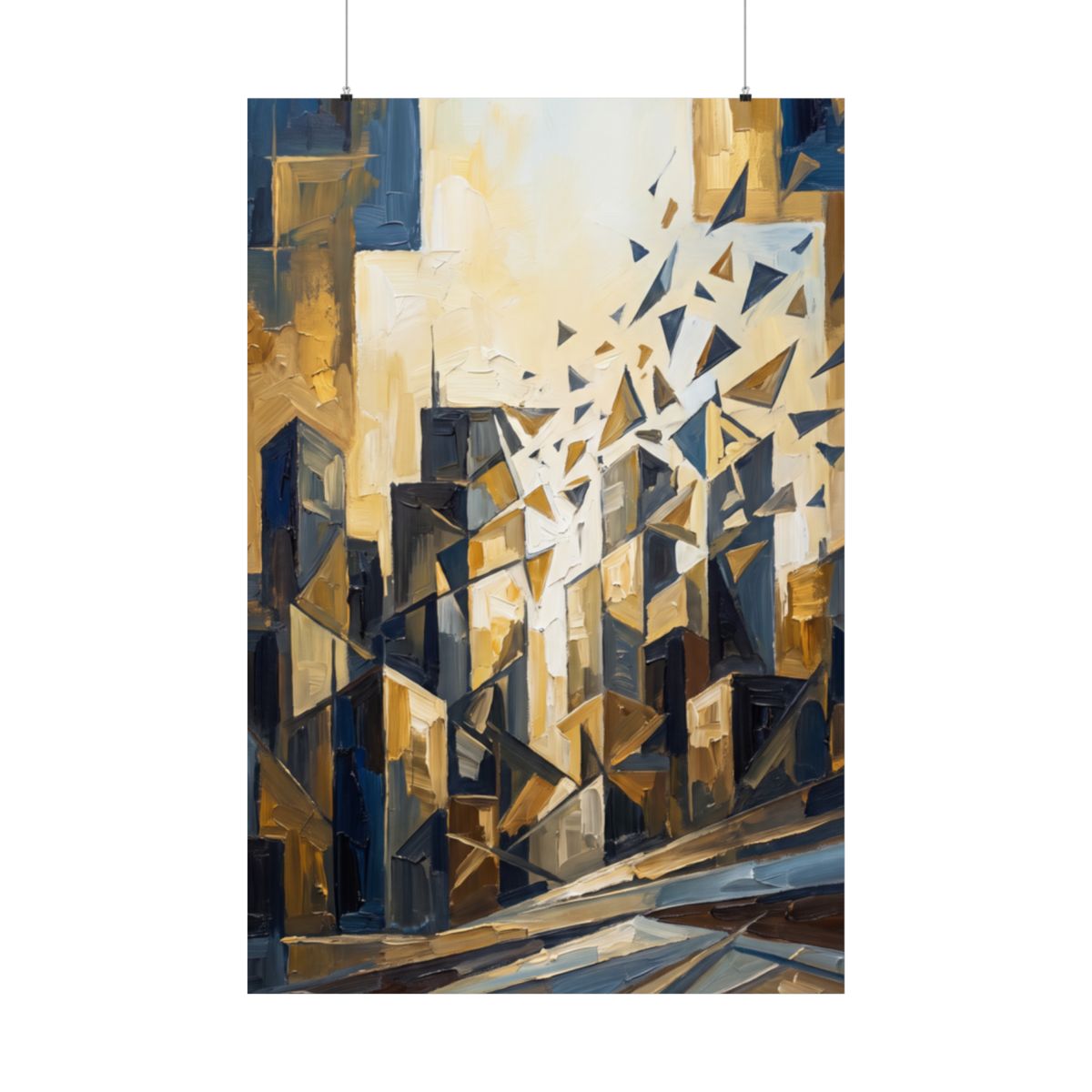 Matte Vertical Posters - Fractured Skyline Art (8×10 &... |...