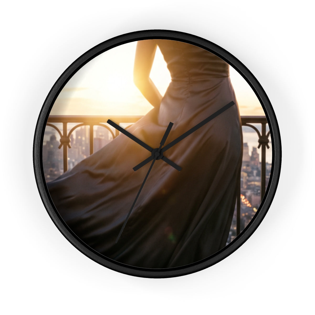 Wall Clock - Golden Hour City Elegance Wall Art | Echovira...