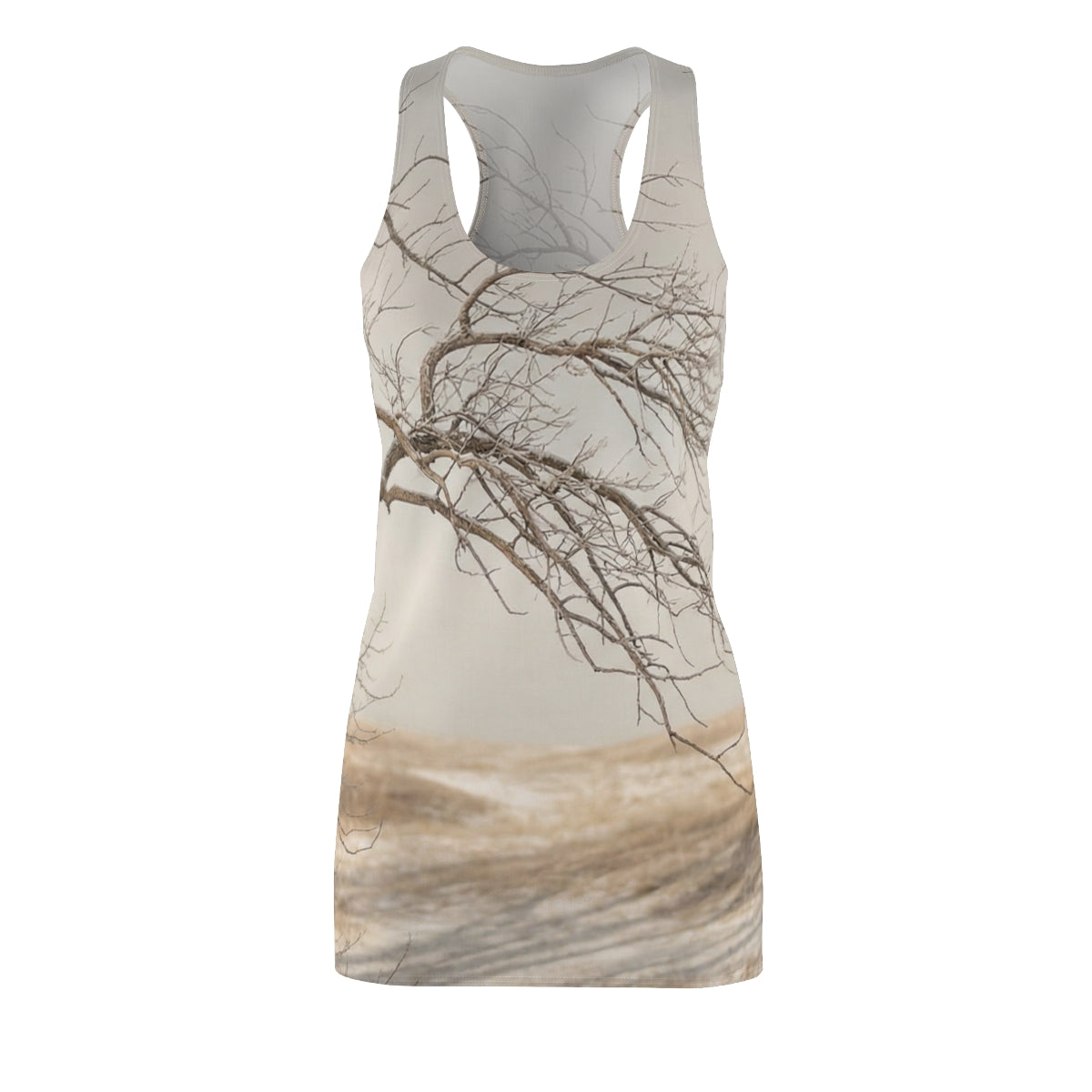 Women's Cut & Sew Racerback Dress - Winter Branch Solitude...