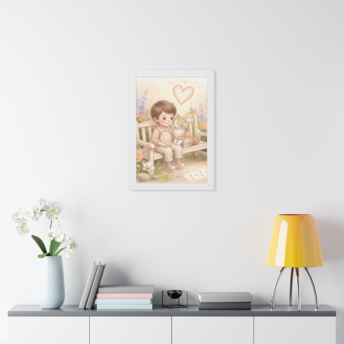 Framed Vertical Poster - Tender Garden Friendship Storybook...