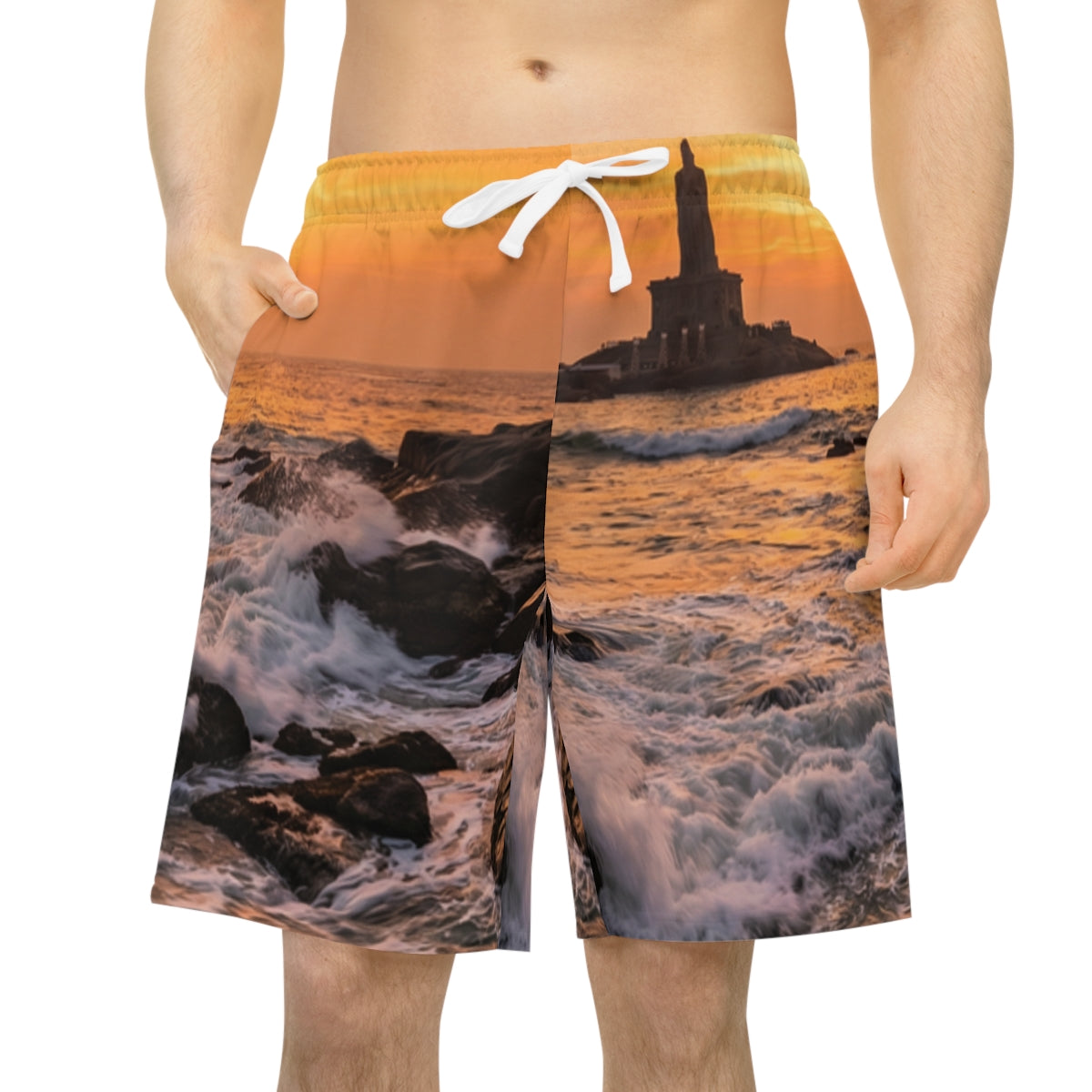 Athletic Long Shorts - Majestic Sunrise