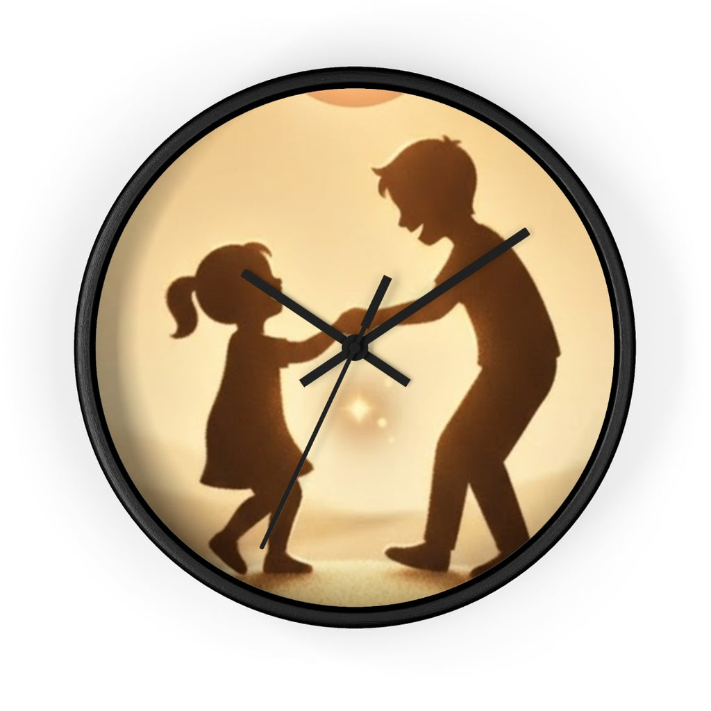 Wall Clock - Golden Hour Joy Sibling Art | Echovira Gallery