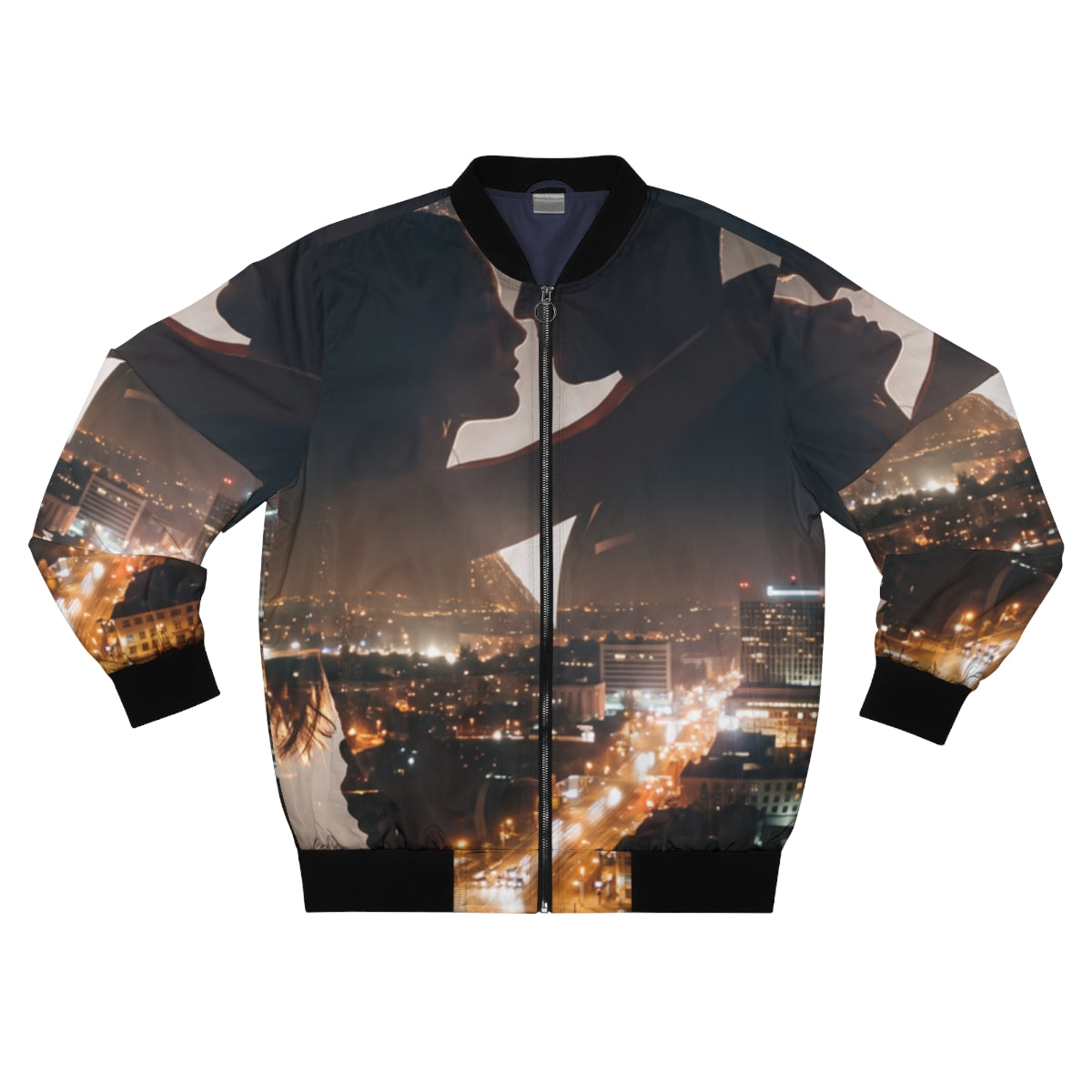Men's Bomber Jacket - Midnight City Skyline | Echovira...