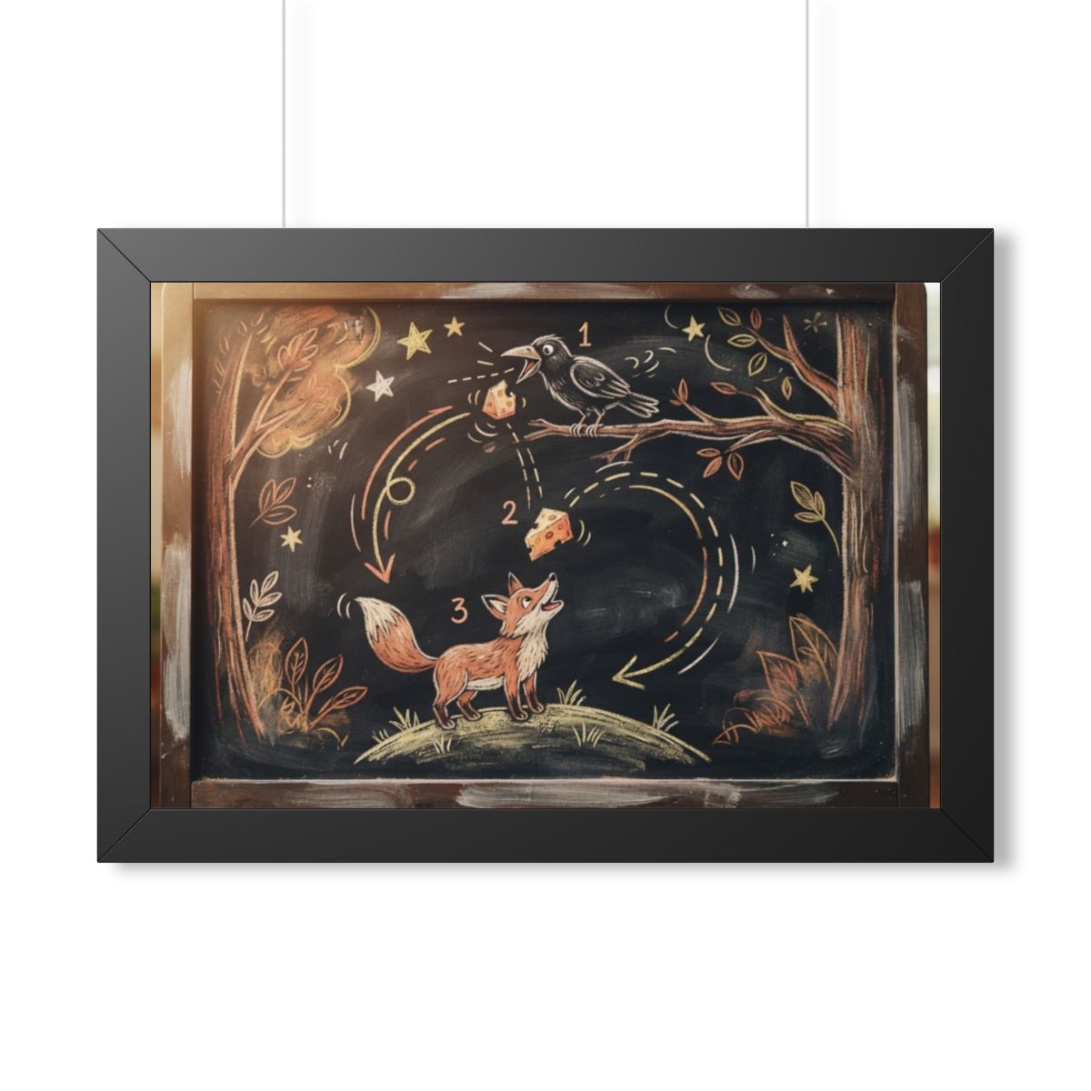 Framed Horizontal Poster - Storybook Slate — Black (14×11......