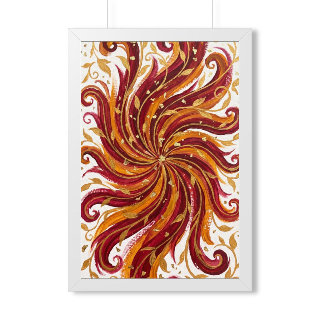 Framed Vertical Poster - Gilded Solstice Art — White (11×14...