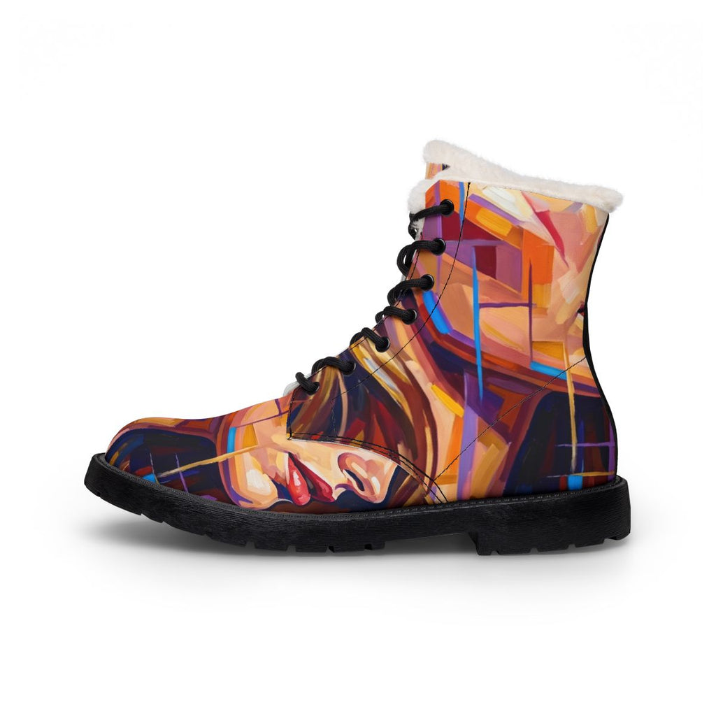 Men's Fur and Leather Boots - Shattered Elegance | Echovira...