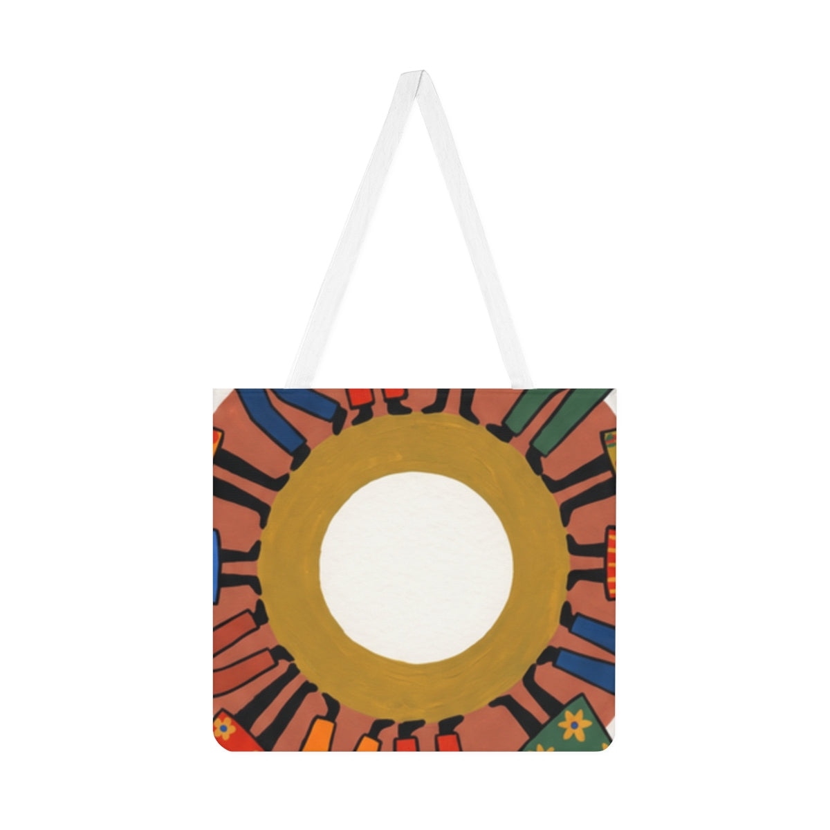 Shoulder Tote Bag - Unity Mandala Folk Art | Echovira...