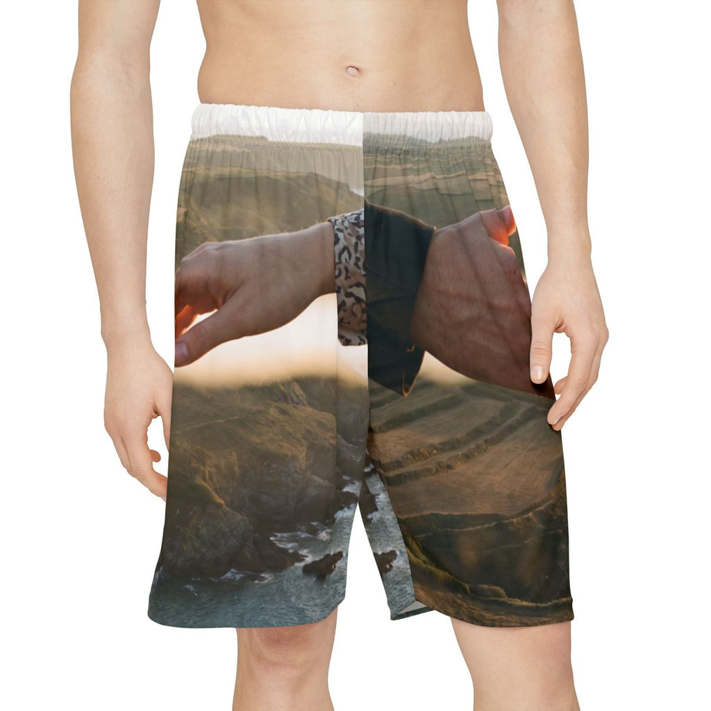 Men's Sports Shorts - The Infinite Touch | Ethereal Coastal...