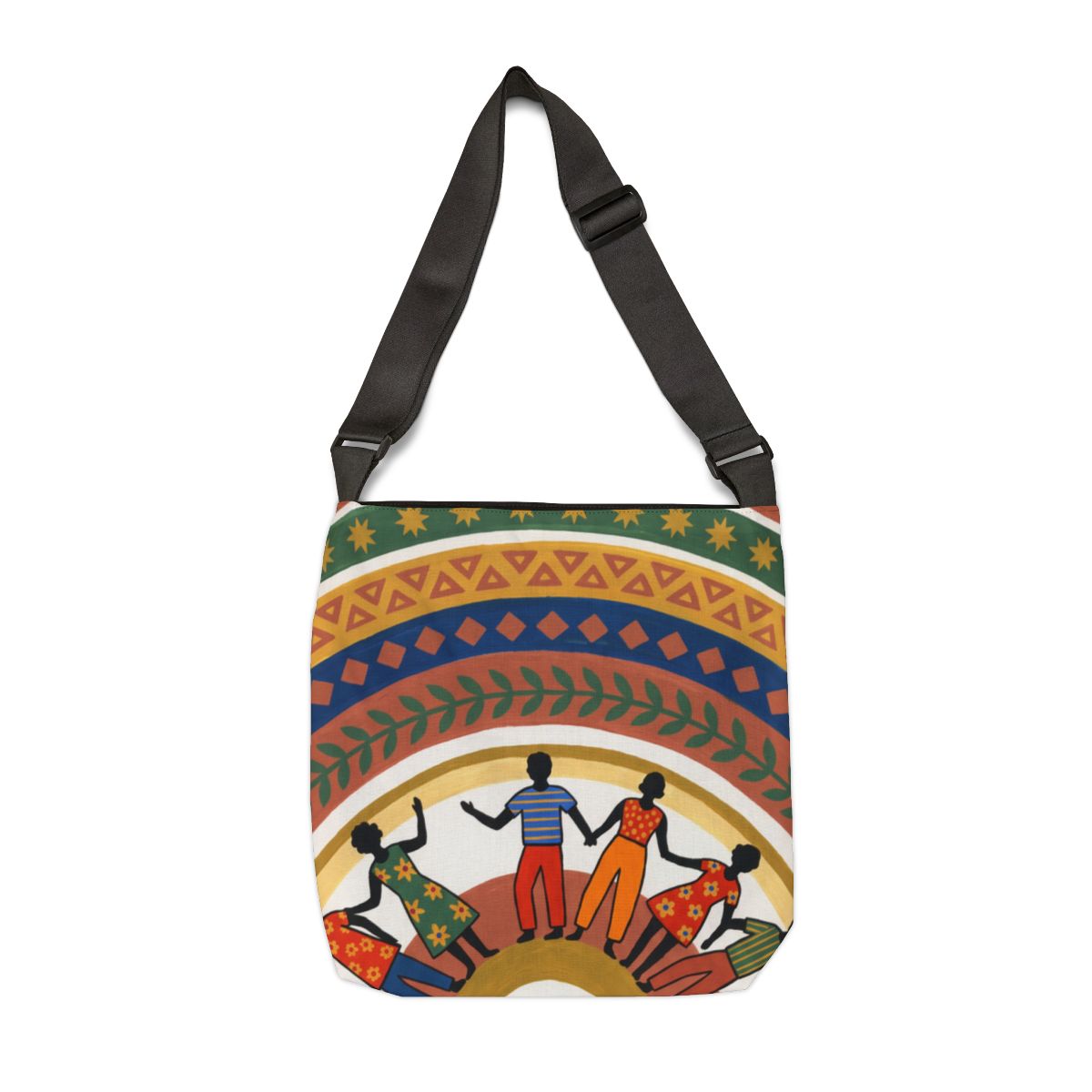 Adjustable Tote Bag - Unity Mandala Folk Art | Echovira...