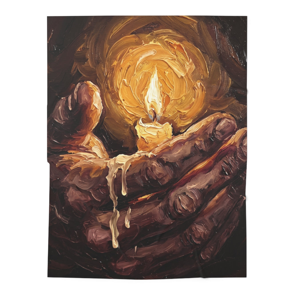 Baby Swaddle Blanket with Candle Flame Art