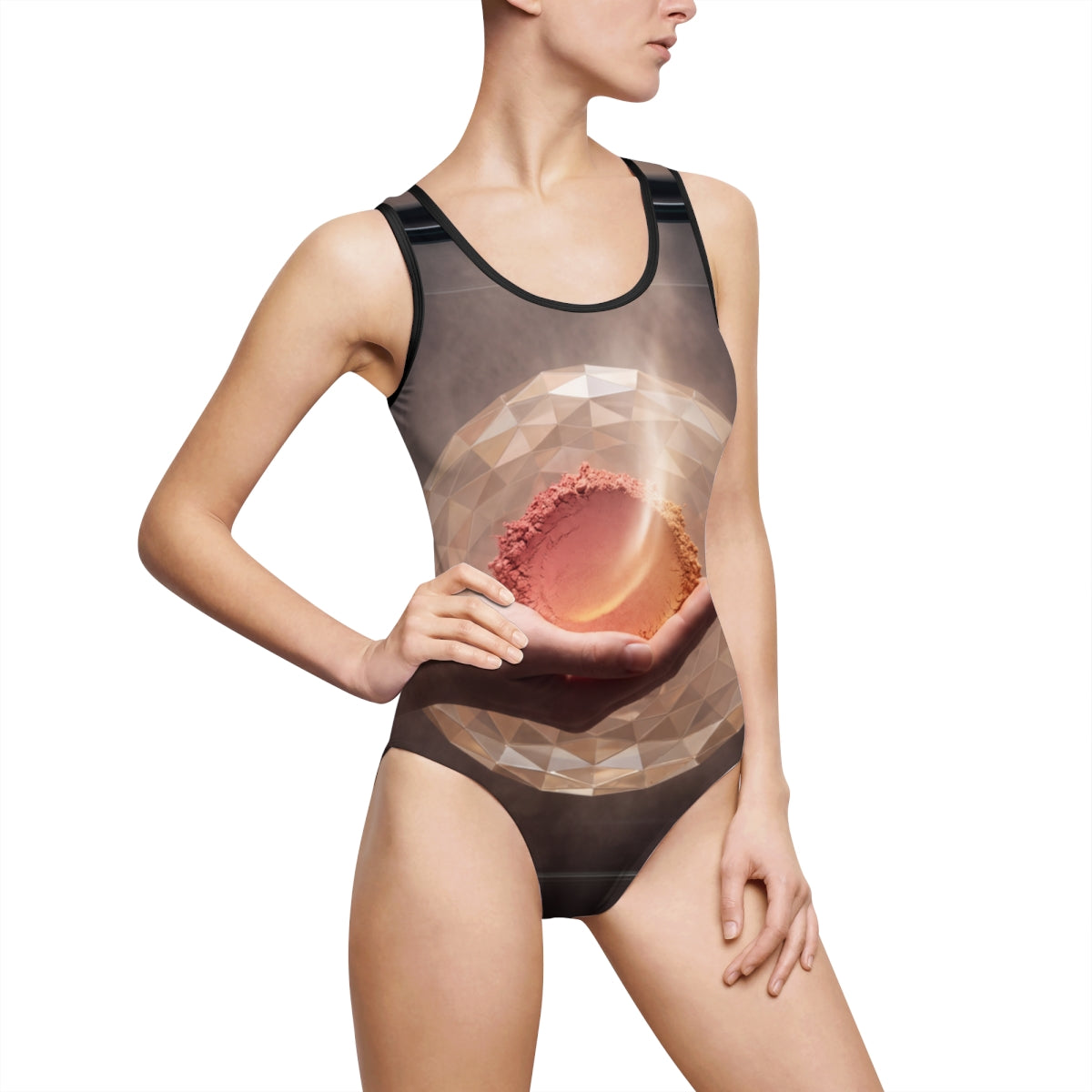 Women's One-Piece Swimsuit Cosmic Geode Art