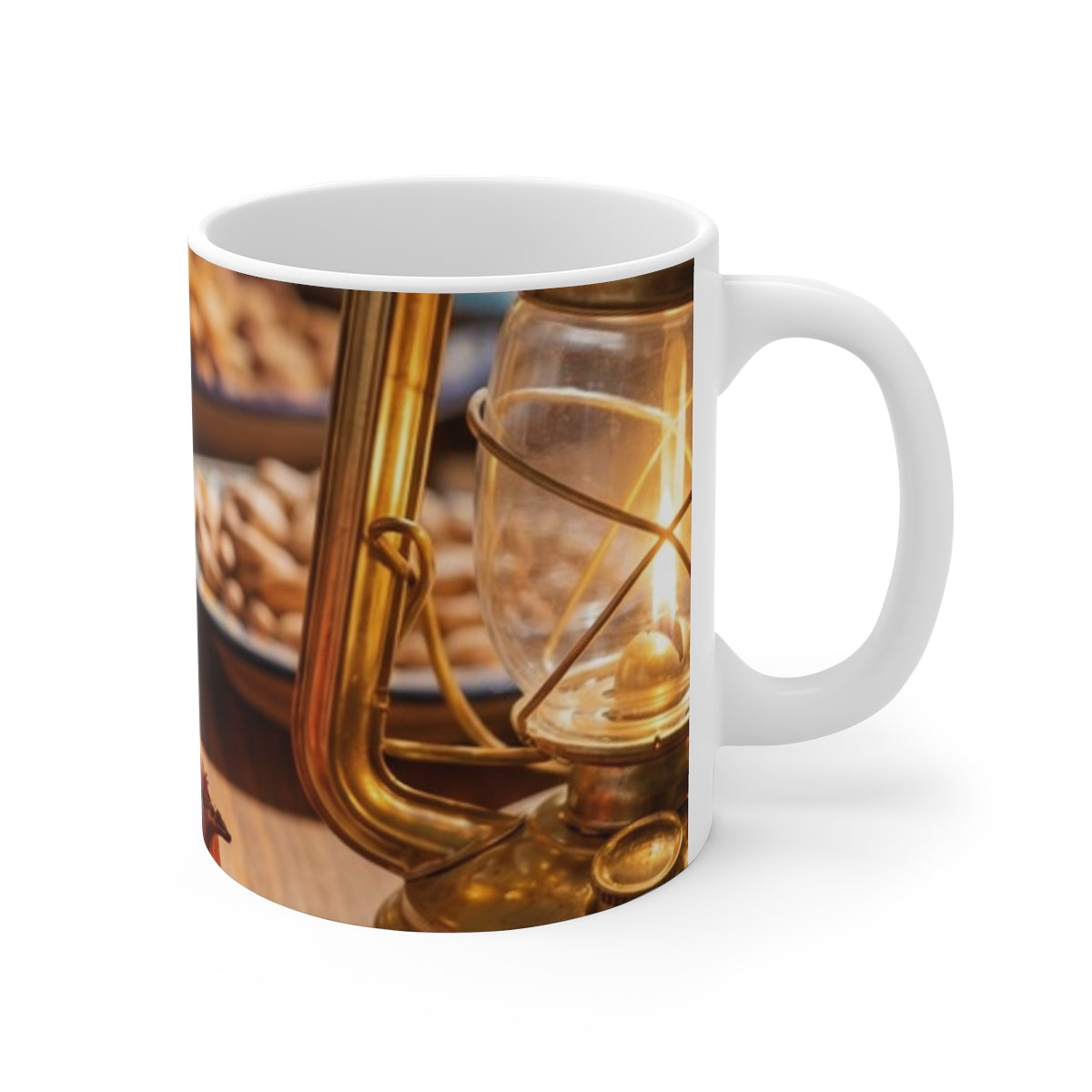 11oz White Mug - Cozy Evening Lantern Glow | Echovira...