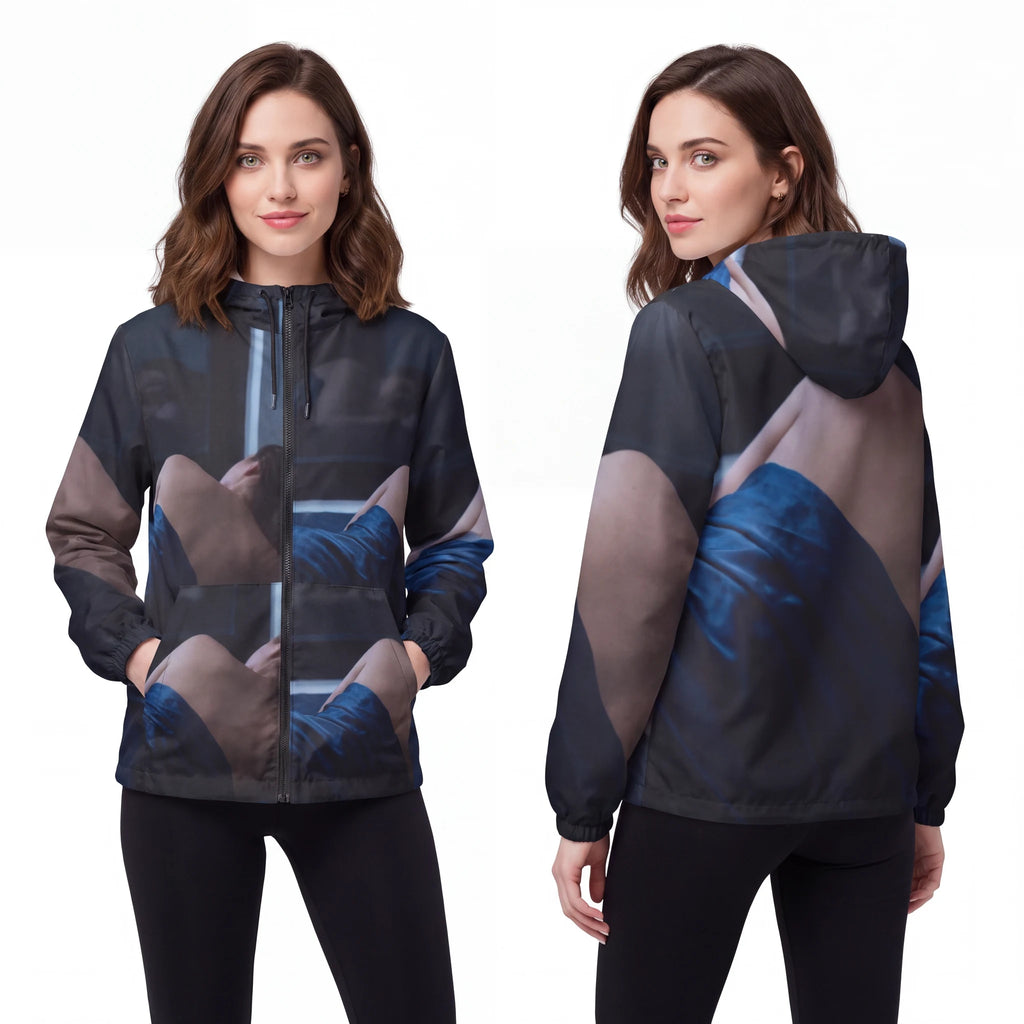 Windbreaker Jacket Midnight Window Solitude Art