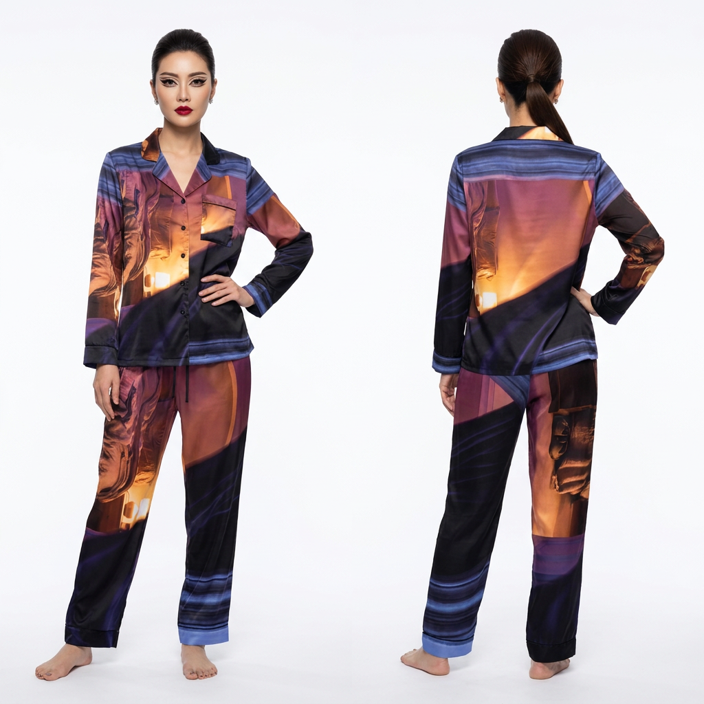 Women's Satin Pajamas Portal Art Sanctuary