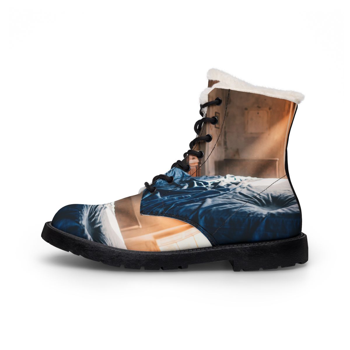 Women's Fur & Leather Boots - Sunlit Azure | Echovira...
