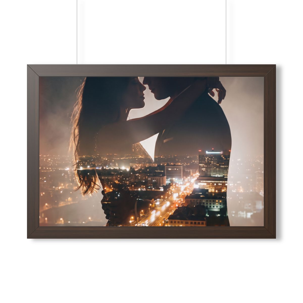 Framed Horizontal Poster - Metropolitan Night lights (14×11...