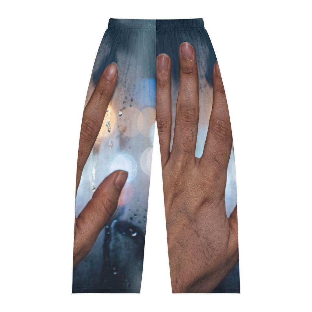 Men's Pajama Pants with Rainy Window City Art