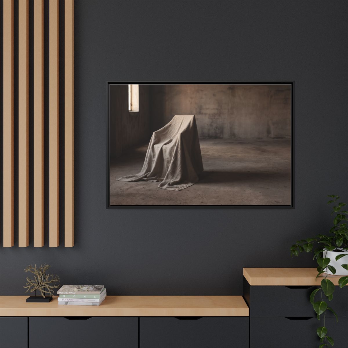 Framed Matte Canvas - Wabi-Sabi Silhouette Art — Black / 1.25"