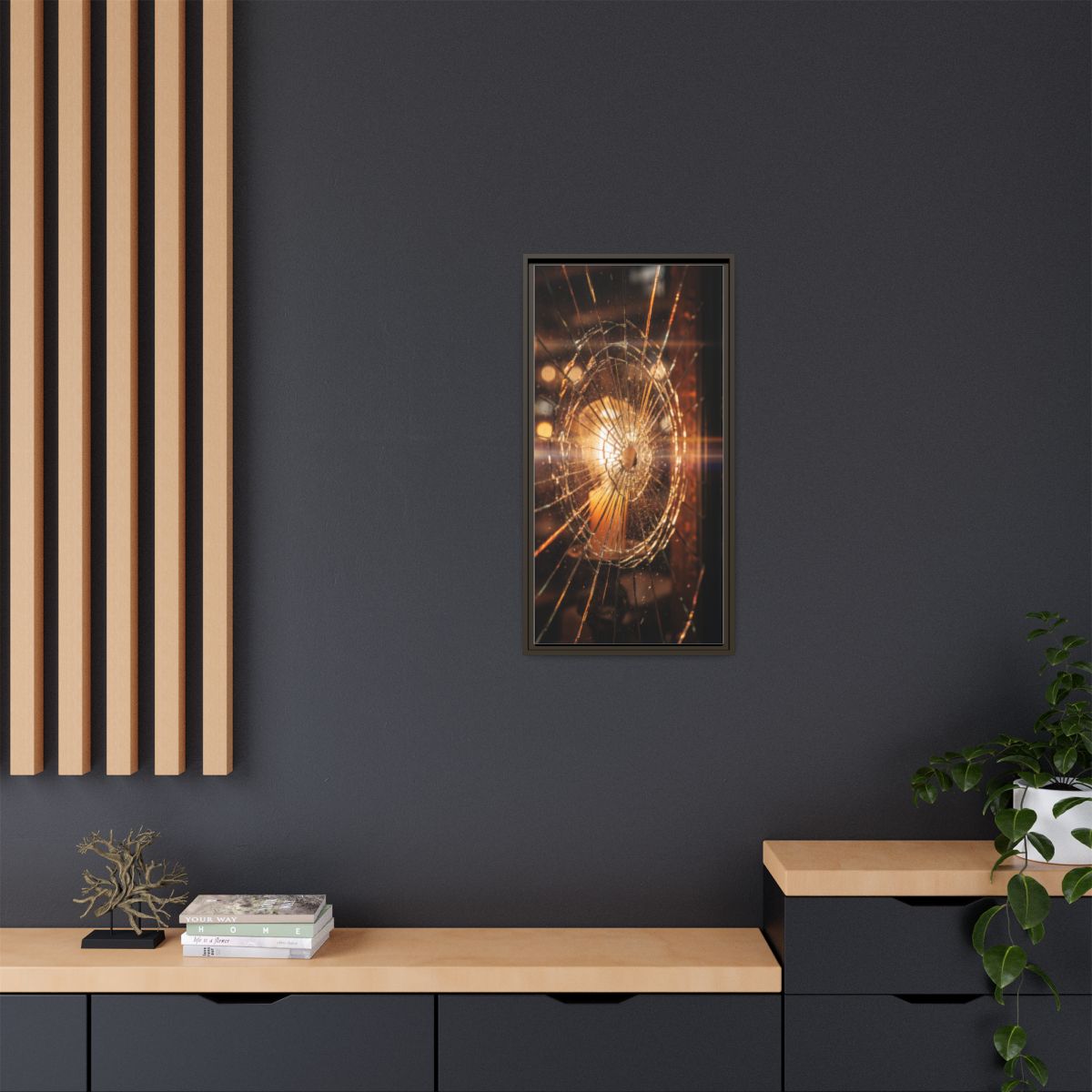 Framed Matte Canvas - Shattered Glass — Espresso / 1.25"