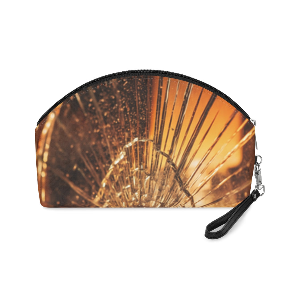 Makeup Bag - Amber Noir Shattered Glass Aesthetic Art |...