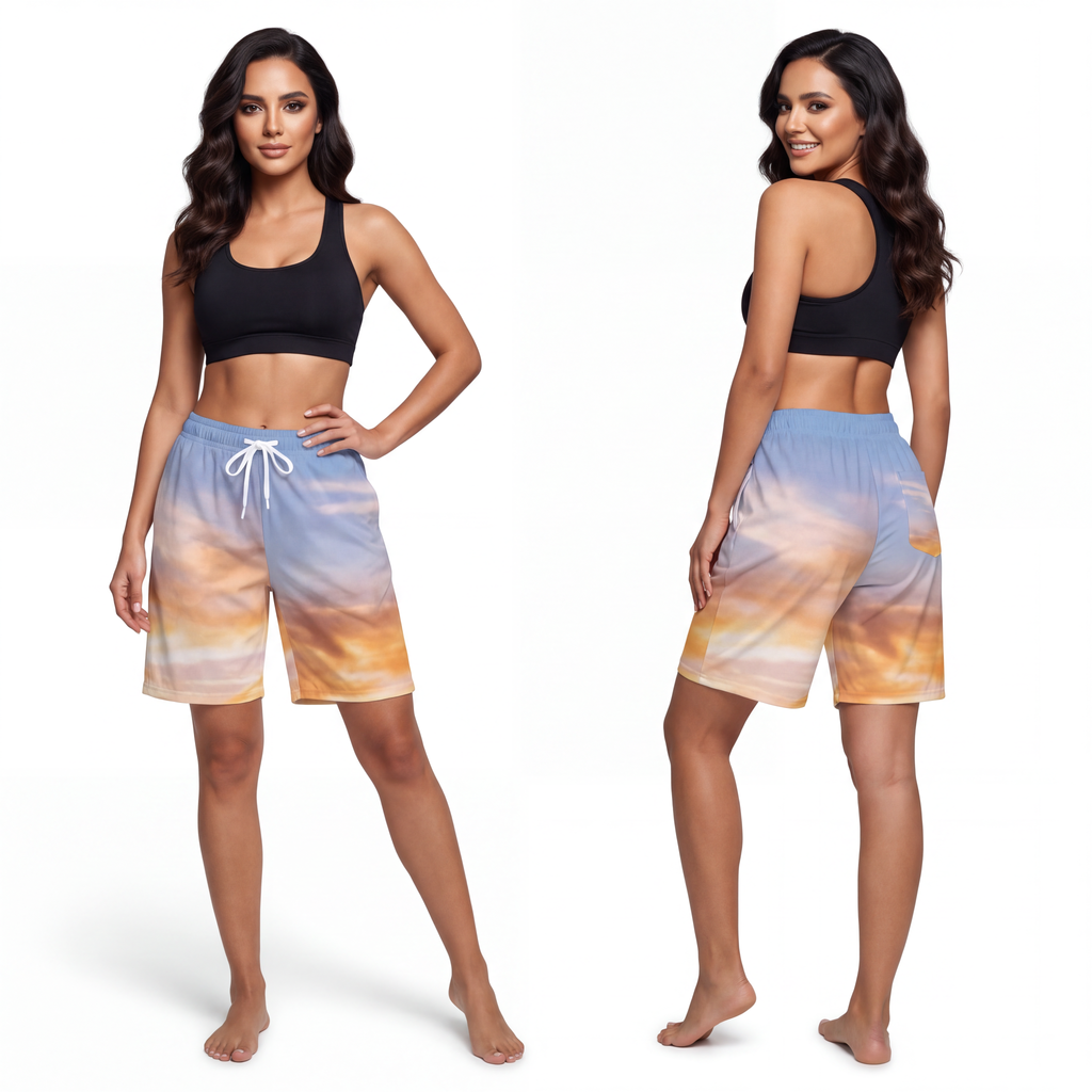 Athletic Long Shorts - Sunset Ridge | Echovira Gallery