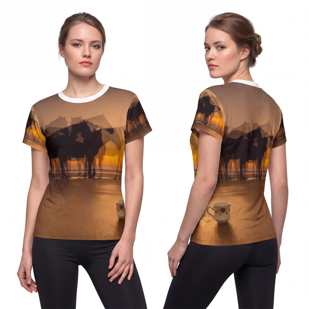 Women's Coastal Sunset Horse Cut & Sew Tee