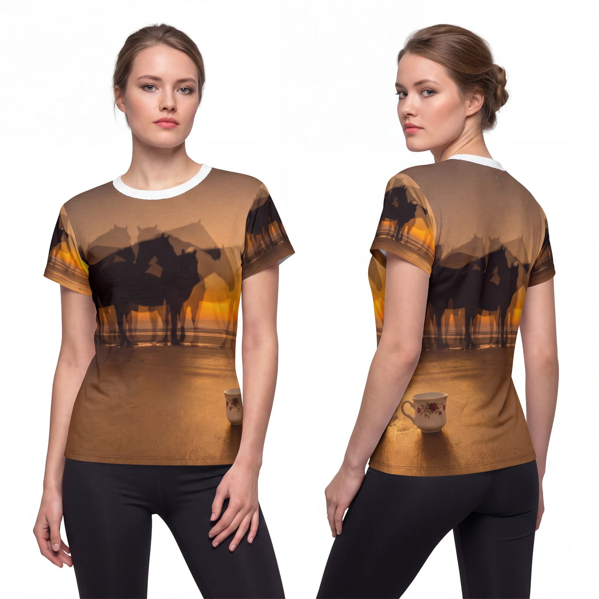 Women's Coastal Sunset Horse Cut & Sew Tee