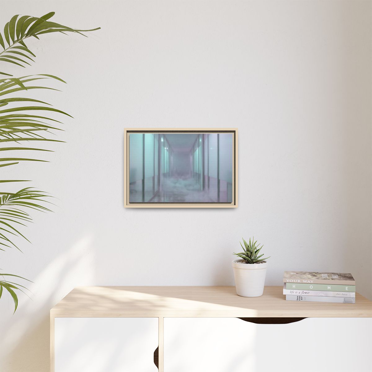 Matte Canvas, Framed - Liminal Corridor Fog Art Print —... |...